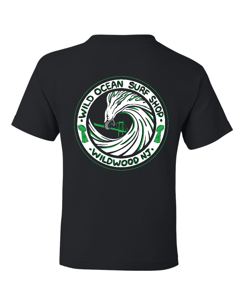 Youth Eagles Wave S/S Tee (Black)