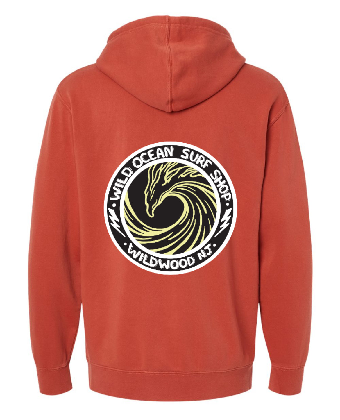 Wave Pigment Dye Hoodie (Amber Red) – Wild Ocean Surf Shop