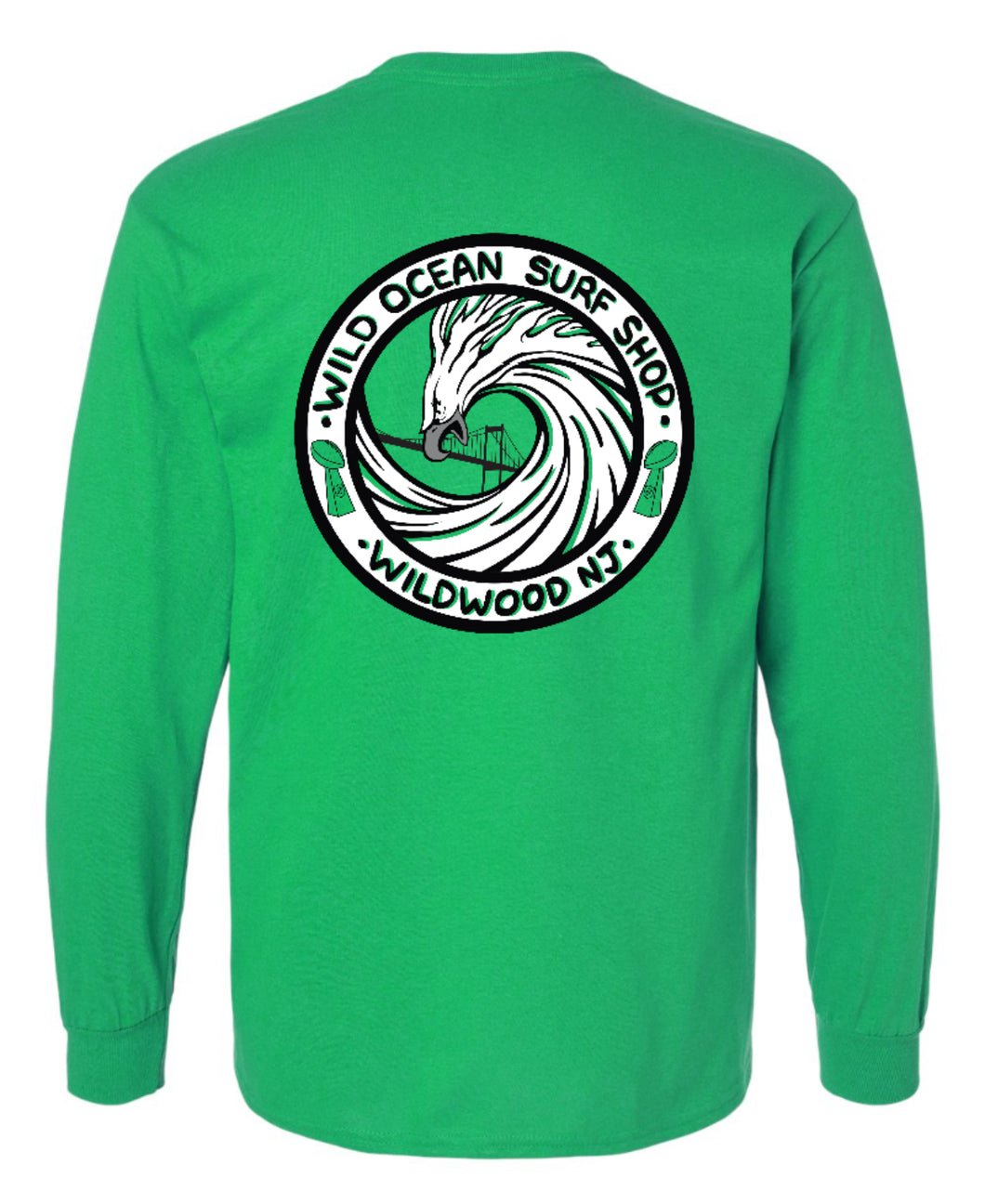 Eagles Wave LS Tee (Kelly Green)