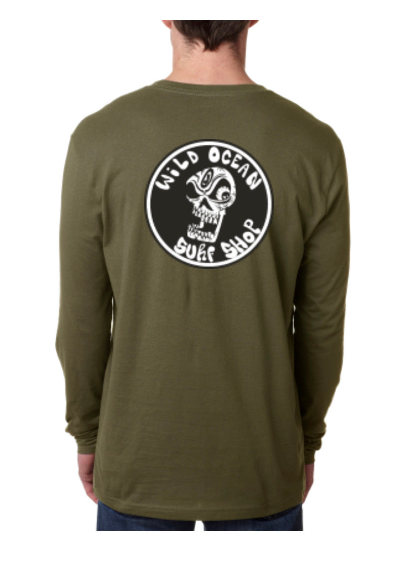 Kooker Skull Longsleeve T-Shirt (Military)