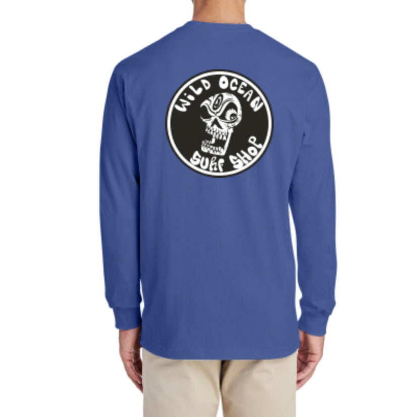 Kooker Skull Longsleeve T-Shirt (Flo Blue)
